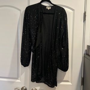 Black sequin wrap dress - malibu bum
